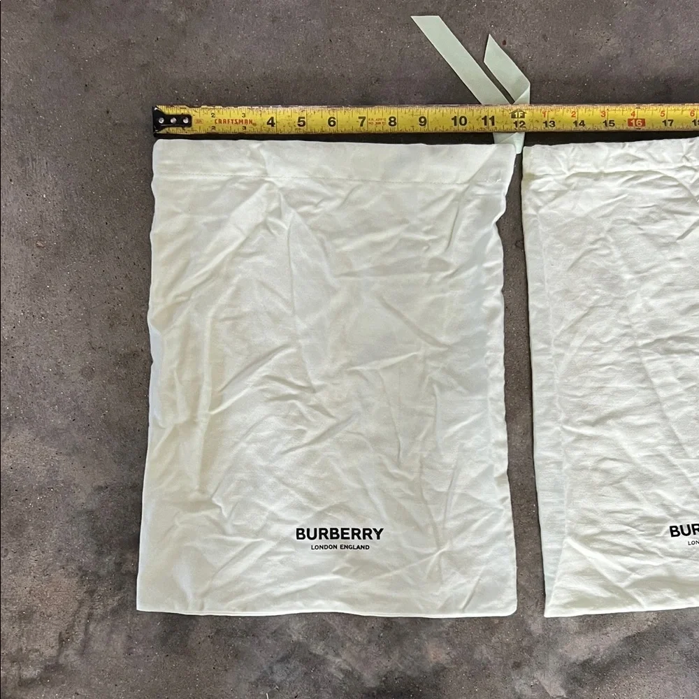 Authentic Burberry powder lime green Drawstring Logo Dust Bags (Pair)